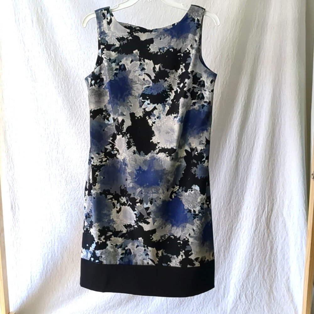 Blue and Black AB Studio Sleeveless Sheath Dress size 10